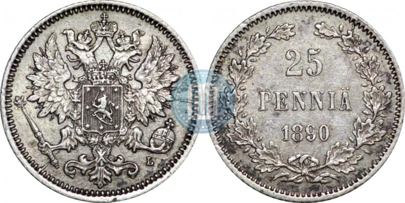 Picture 25 pennia 1890 year L 