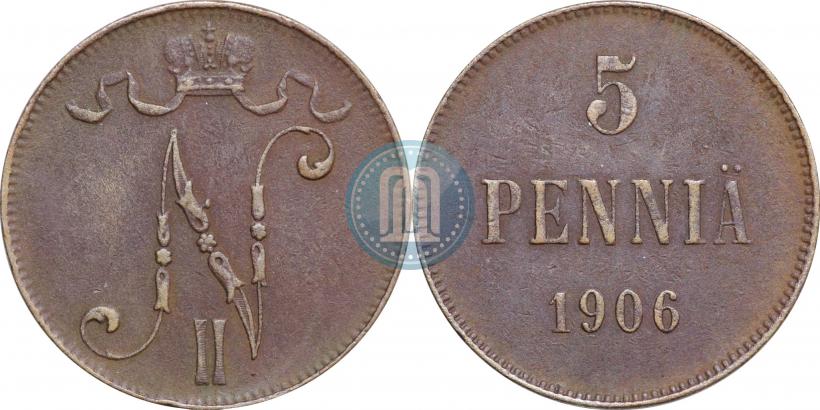 Picture 5 pennia 1906 year  