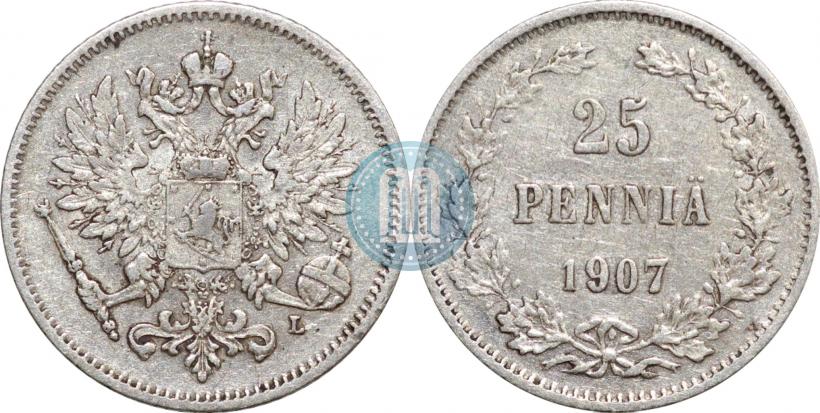 Picture 25 pennia 1907 year L 