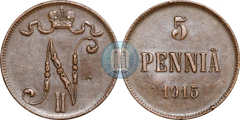 Picture 5 pennia 1915 year  