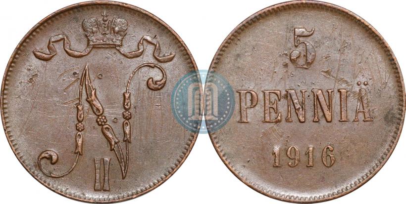 Picture 5 pennia 1916 year  