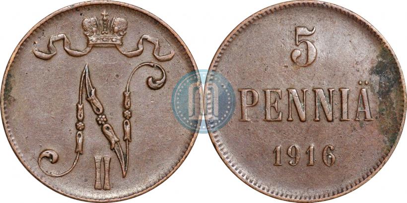 Picture 5 pennia 1916 year  