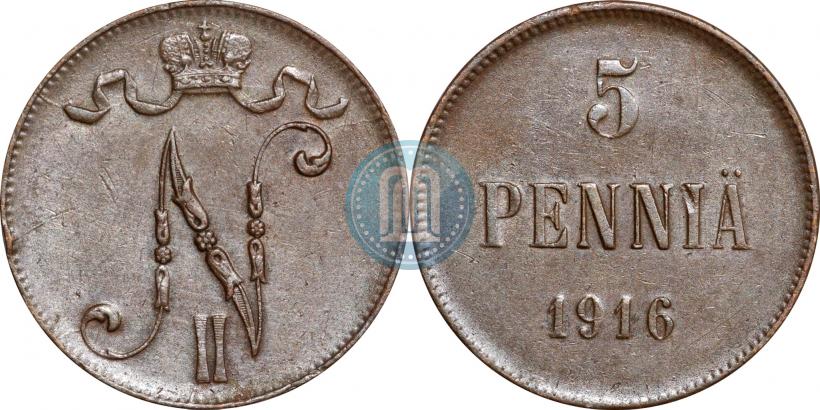 Picture 5 pennia 1916 year  