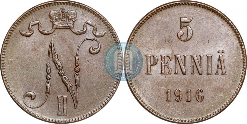 Picture 5 pennia 1916 year  