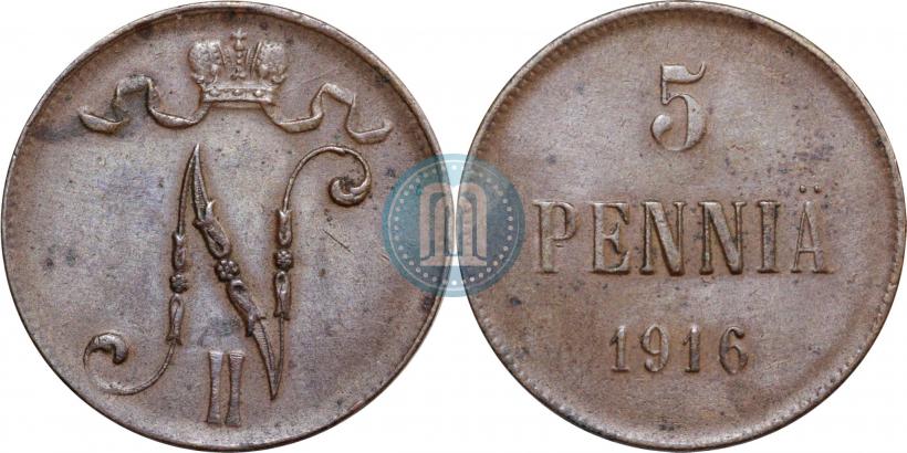 Picture 5 pennia 1916 year  