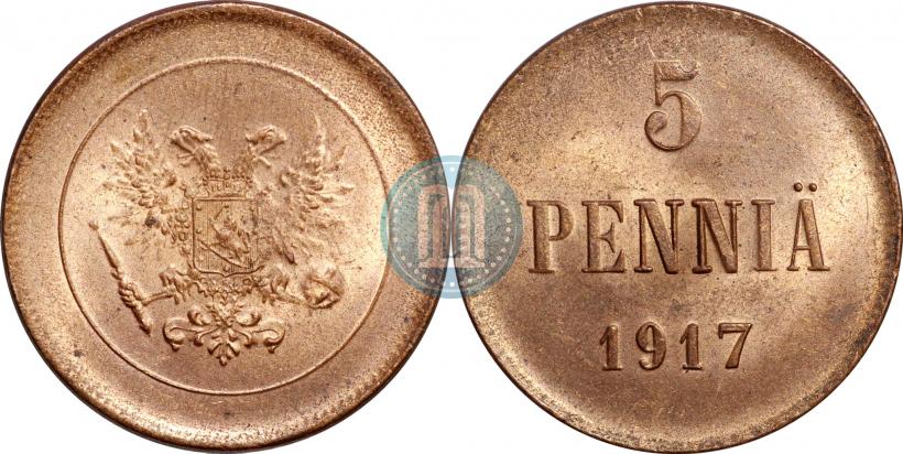 Picture 5 pennia 1917 year  