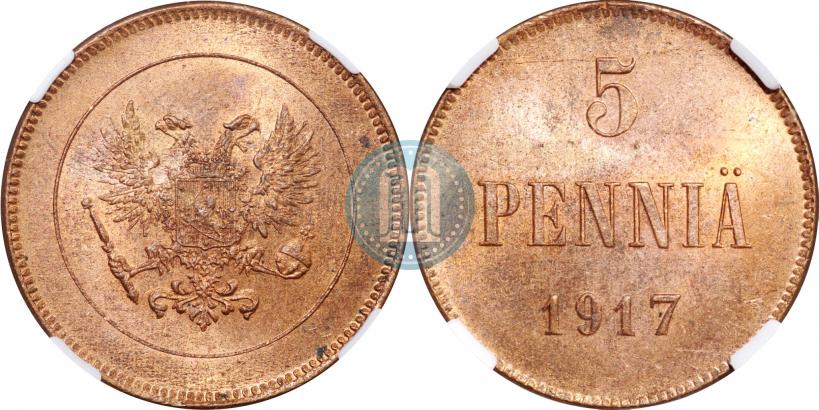 Picture 5 pennia 1917 year  