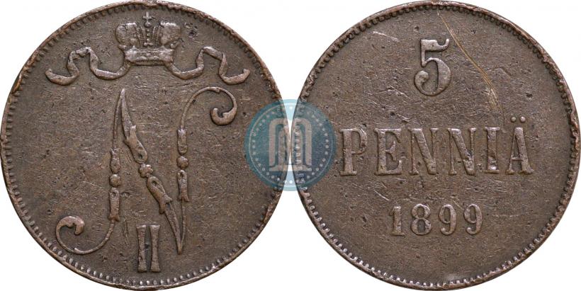 Picture 5 pennia 1899 year  