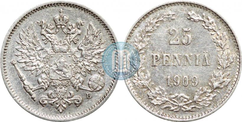 Picture 25 pennia 1909 year L 