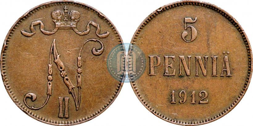 Picture 5 pennia 1912 year  