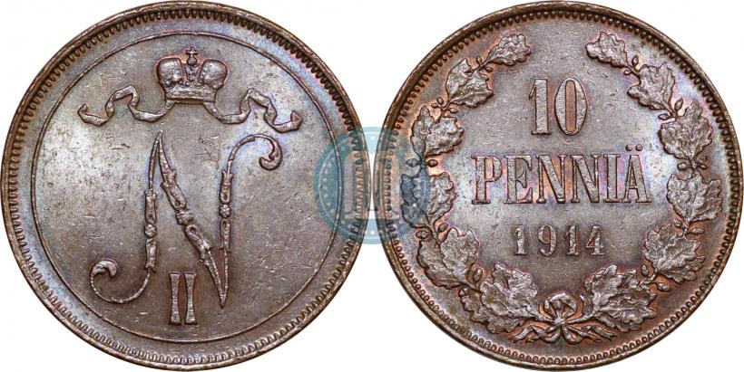 Picture 10 pennia 1914 year  