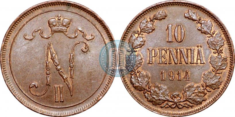 Picture 10 pennia 1914 year  