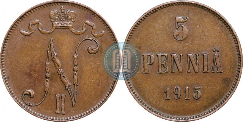 Picture 5 pennia 1915 year  