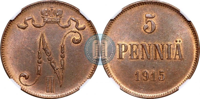 Picture 5 pennia 1915 year  