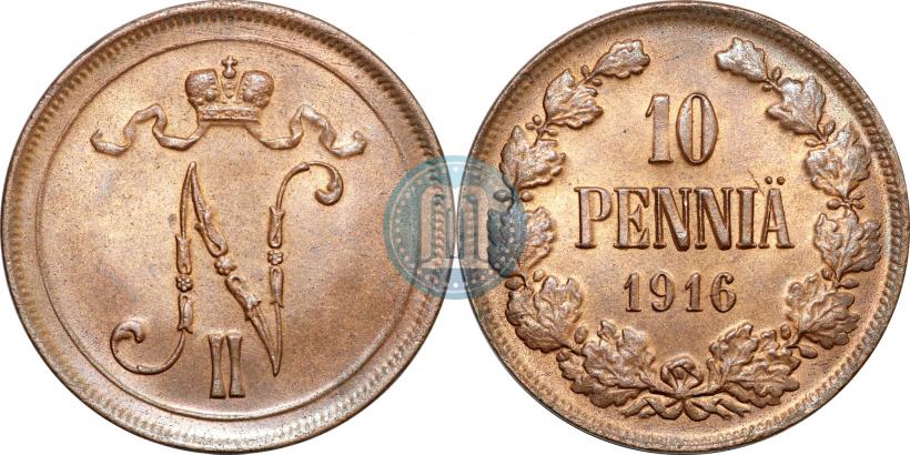 Picture 10 pennia 1916 year  