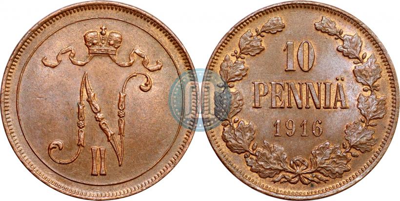 Picture 10 pennia 1916 year  