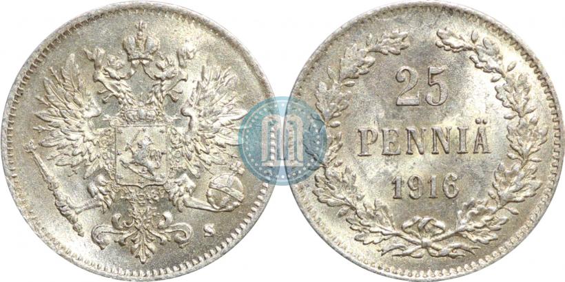 Picture 25 pennia 1916 year S 