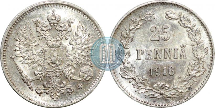 Picture 25 pennia 1916 year S 