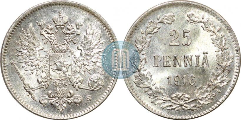 Picture 25 pennia 1916 year S 