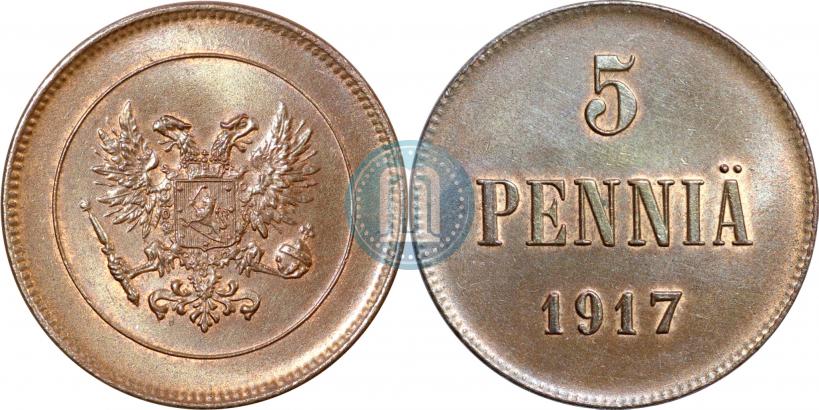 Picture 5 pennia 1917 year  