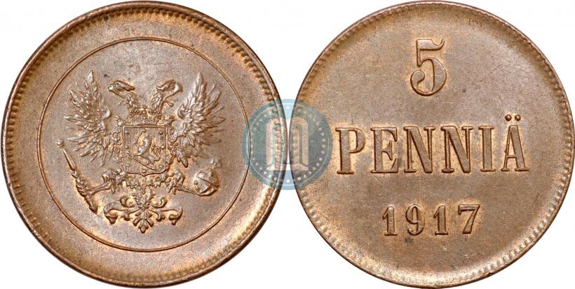 Picture 5 pennia 1917 year  