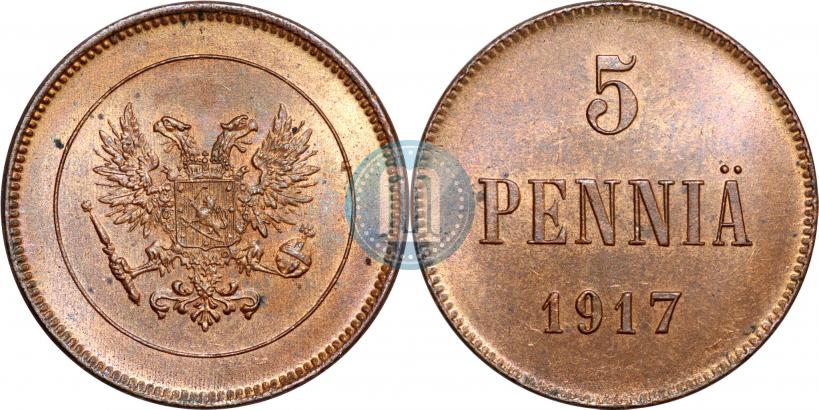 Picture 5 pennia 1917 year  