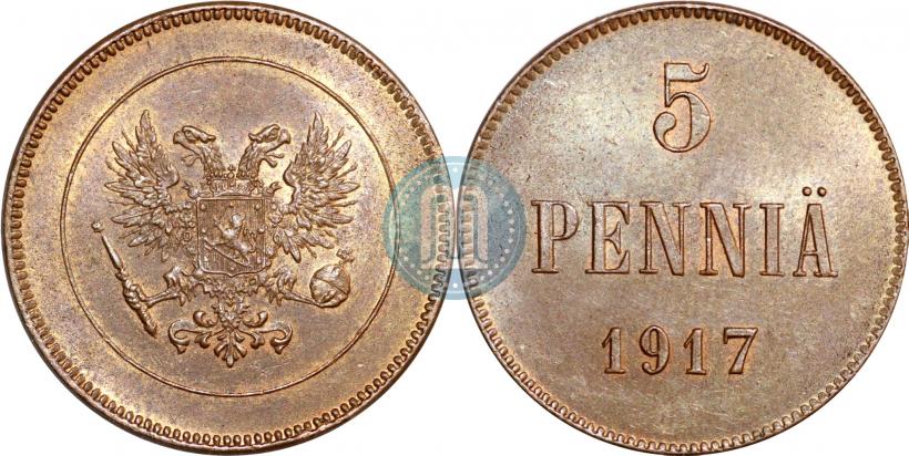 Picture 5 pennia 1917 year  