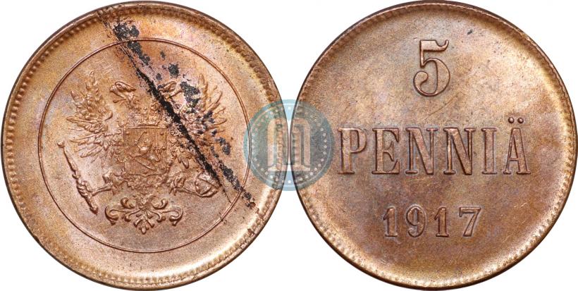 Picture 5 pennia 1917 year  