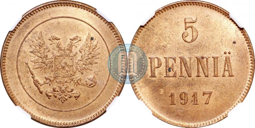 Picture 5 pennia 1917 year  