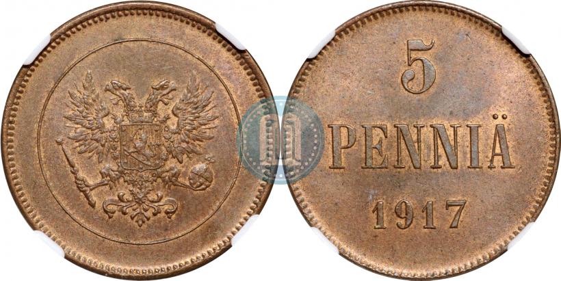 Picture 5 pennia 1917 year  