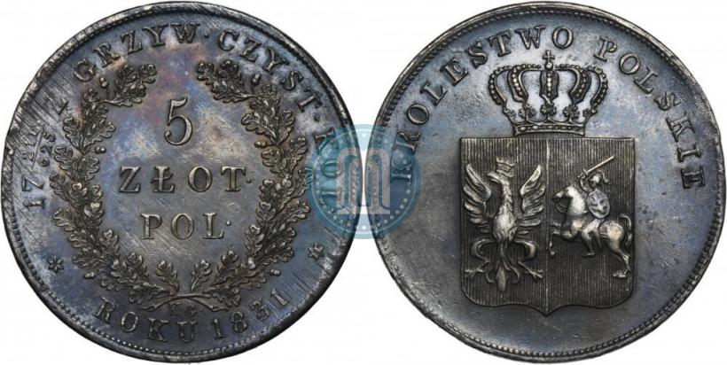 Picture 5 złotych 1831 year KG "Polish uprising"