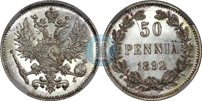 Picture 50 pennia 1892 year L 