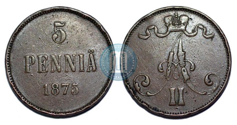 Picture 5 pennia 1875 year  