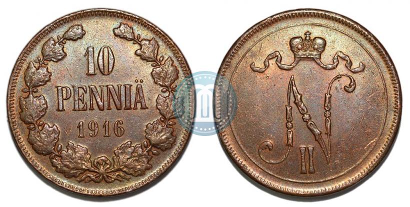 Picture 10 pennia 1916 year  