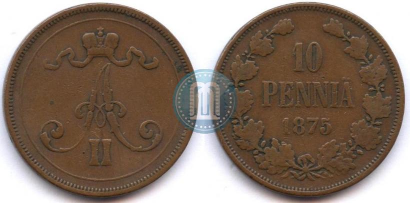 Picture 10 pennia 1875 year  