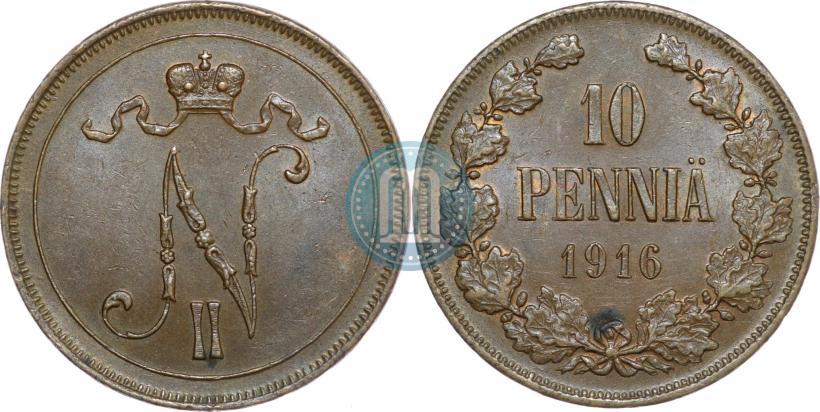 Picture 10 pennia 1916 year  