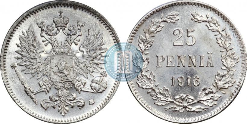 Picture 25 pennia 1916 year S 