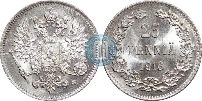 Picture 25 pennia 1916 year S 