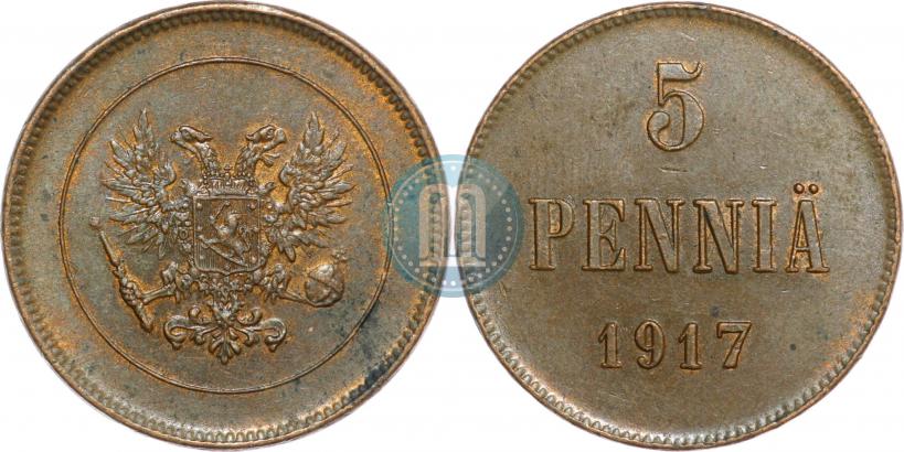 Picture 5 pennia 1917 year  