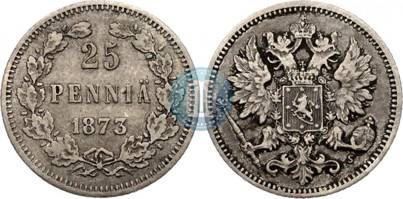 Фото 25 пенни 1873 года S 