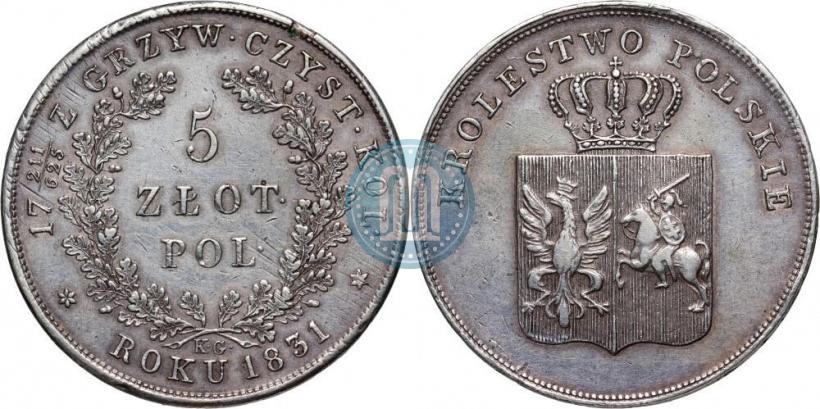 Picture 5 złotych 1831 year KG "Polish uprising"