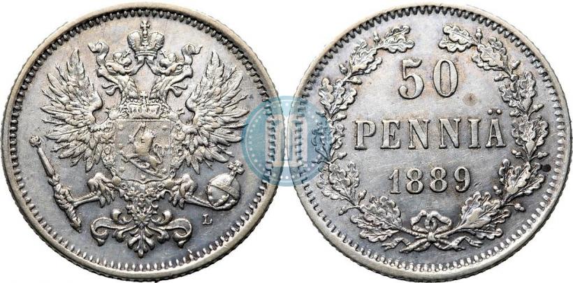 Picture 50 pennia 1889 year L 