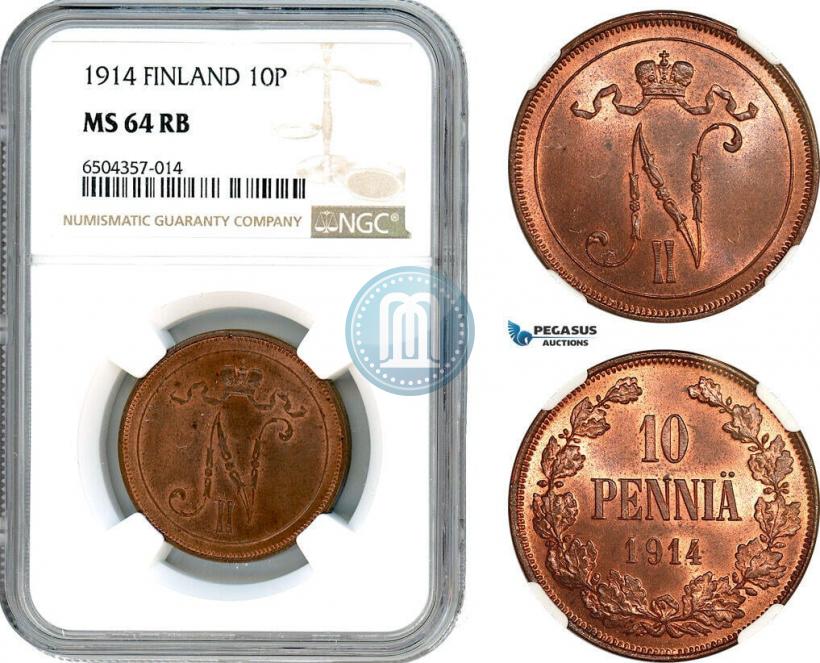 Picture 10 pennia 1914 year  