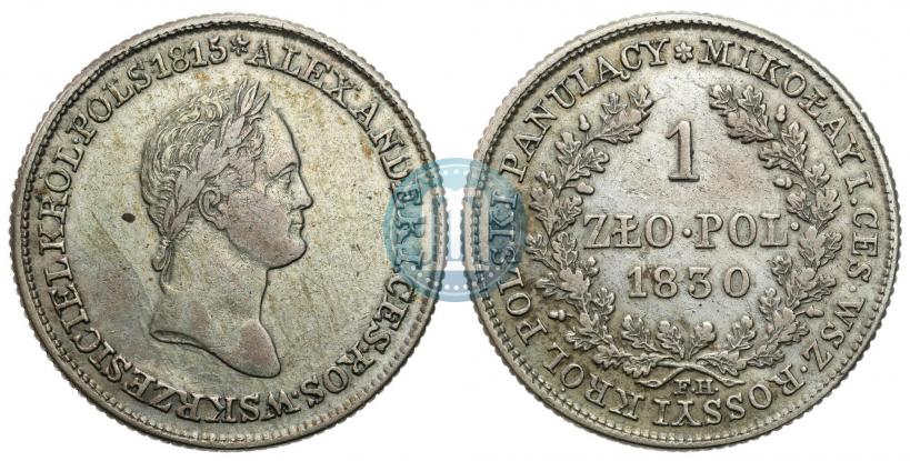 Picture 1 złoty 1830 year FH 