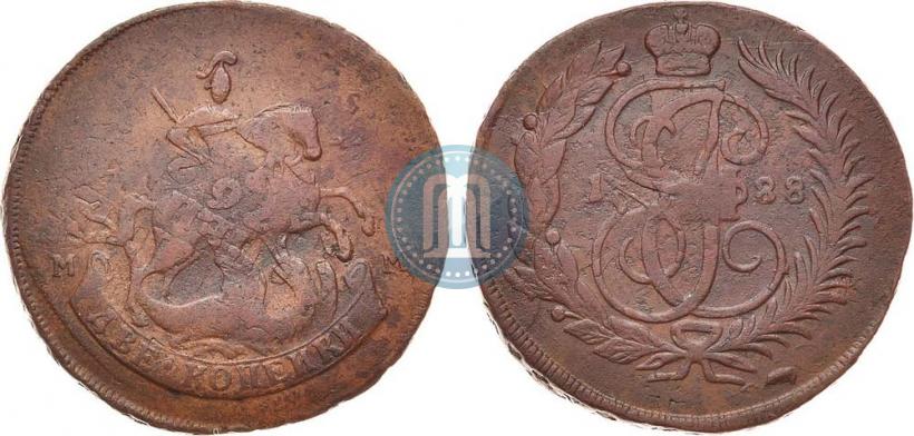 Фото 2 копейки 1788 года ММ 