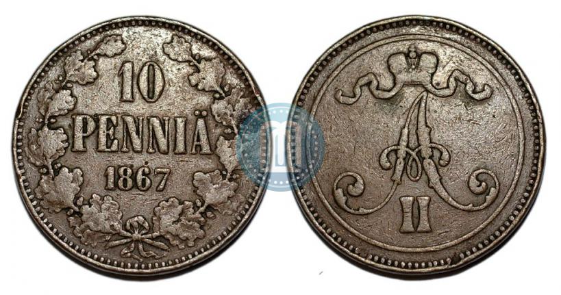 Picture 10 pennia 1867 year  