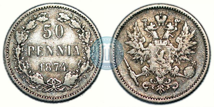 Picture 50 pennia 1874 year S 