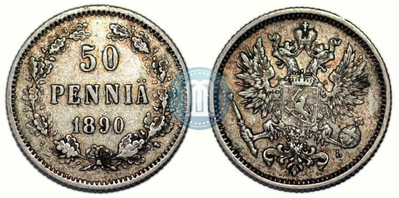 Picture 50 pennia 1890 year L 