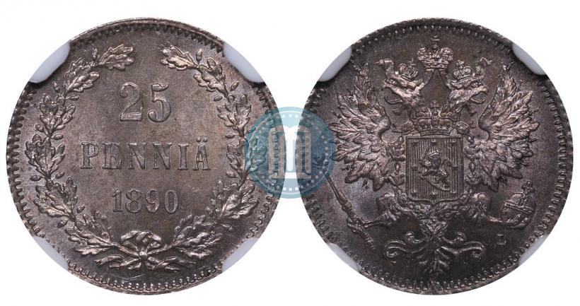 Picture 25 pennia 1890 year L 