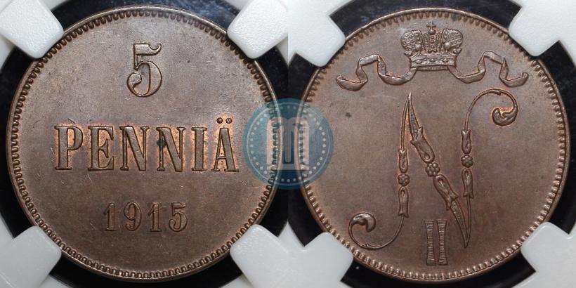 Picture 5 pennia 1915 year  